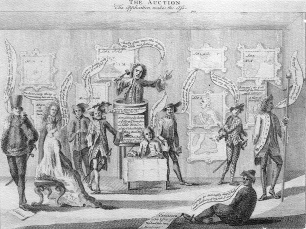 Detail of The Auction, c.1756 by Matthew or Matthias Darly
