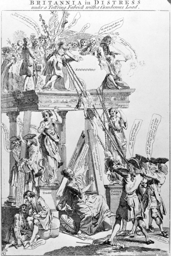 Detail of Britannia in Distress Under a Tott'ring Fabrick with a cumberous load, circa 1756 by English School