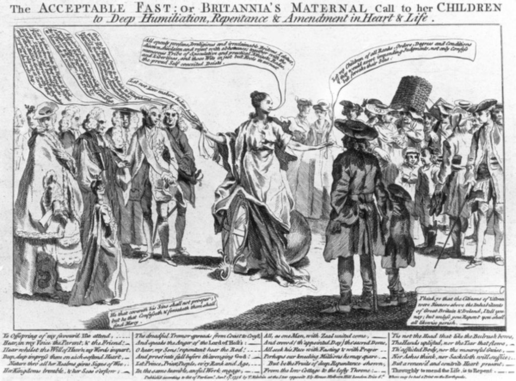 Detail of The Acceptable Fast: Or, Britannia's Maternal Call to her Children to Deep Humiliation, Repentance & Amendment in Heart & Life, 1756 by Thomas Kitchin