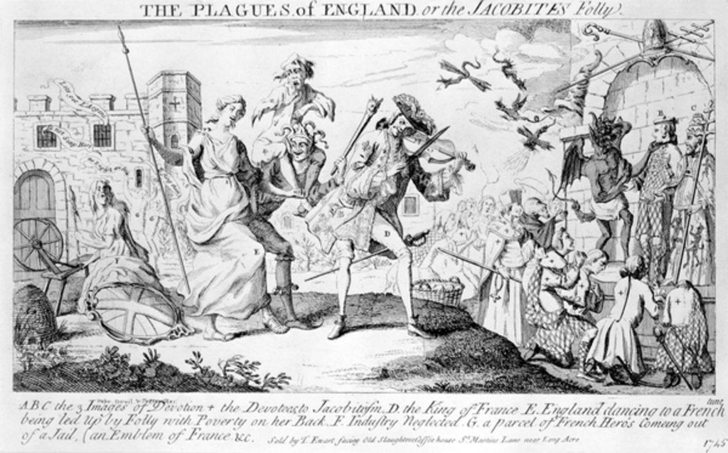 Detail of The Plagues of England, or the Jacobites Folly, 1745 by English School