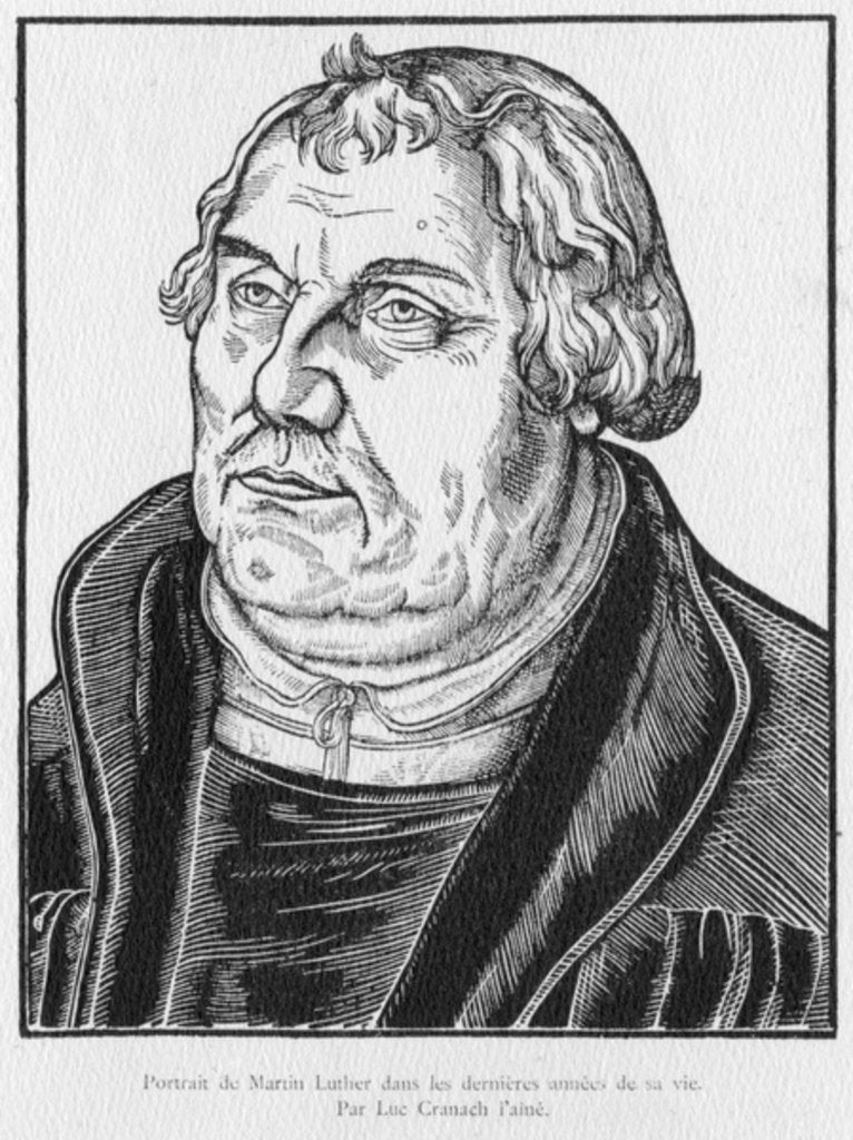 Detail of Martin Luther by Lucas the Elder (after) Cranach
