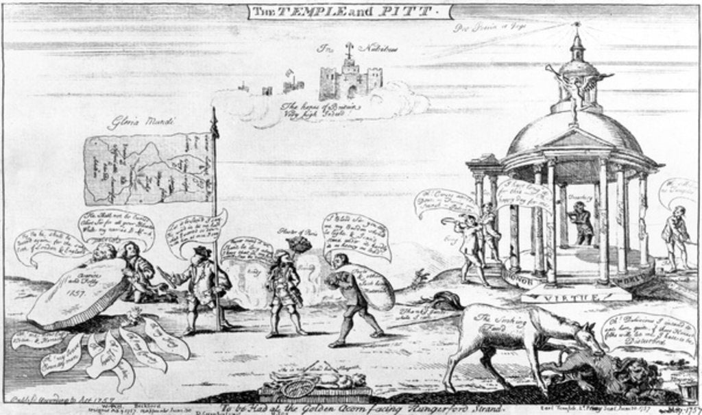 Detail of The Temple and Pitt, 1757 by English School