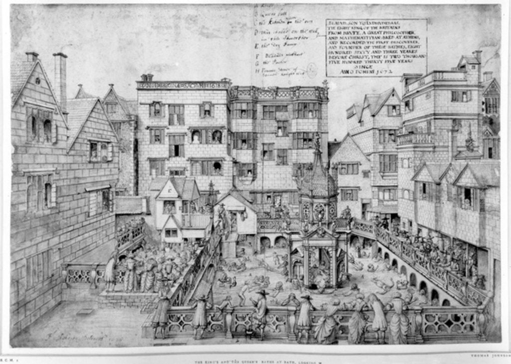 Detail of The King's Bath and the Queen's Bath, 1675 by Thomas Johnson