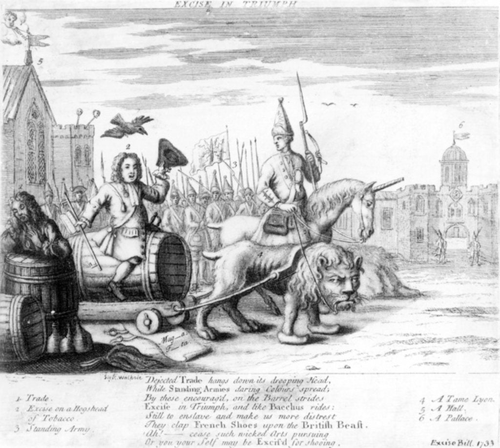 Detail of Excise in Triumph, 1733 by English School