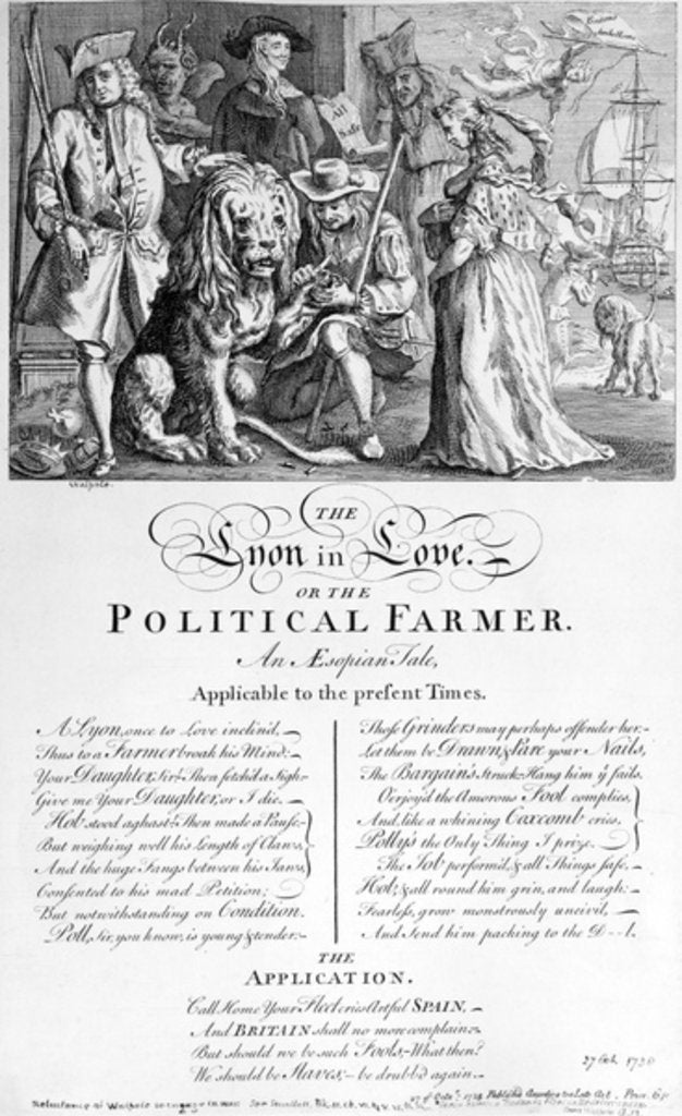 Detail of The Lyon in Love or A Political Farmer, 1738 by English School