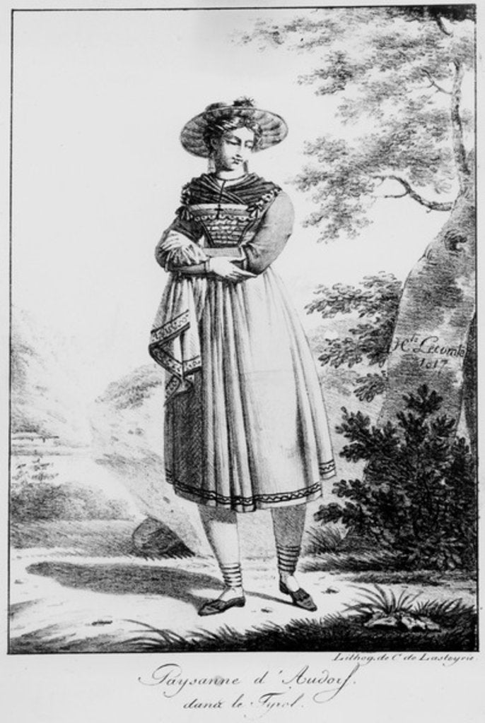 Detail of Paysanne d'Audorf dans le Tyrol, 1817 by Hippolyte Lecomte