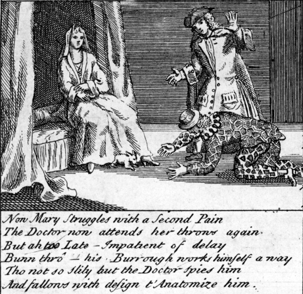 Detail of The Doctor in Labour, or the New Whim Wham from Guildford, c.1726 by English School