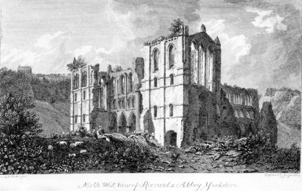 Detail of Rievaulx Abbey, Yorkshire, 1821 by John Chessell Buckler
