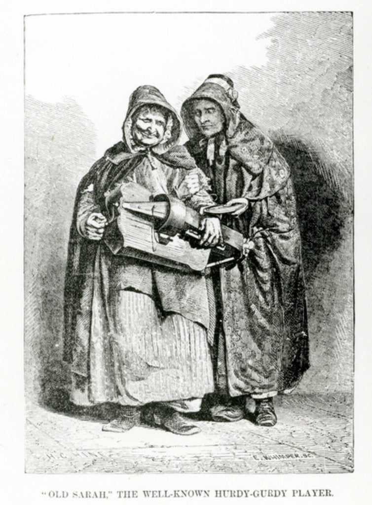Detail of Old Sarah The Well-Known Hurdy-Gurdy Player, c.1840 by English School