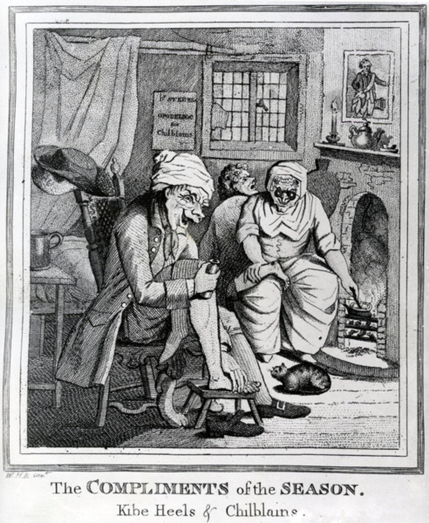 Detail of The Compliments of the Season, Kibe Heels & Chillblains, c.1785 by Henry William Bunbury