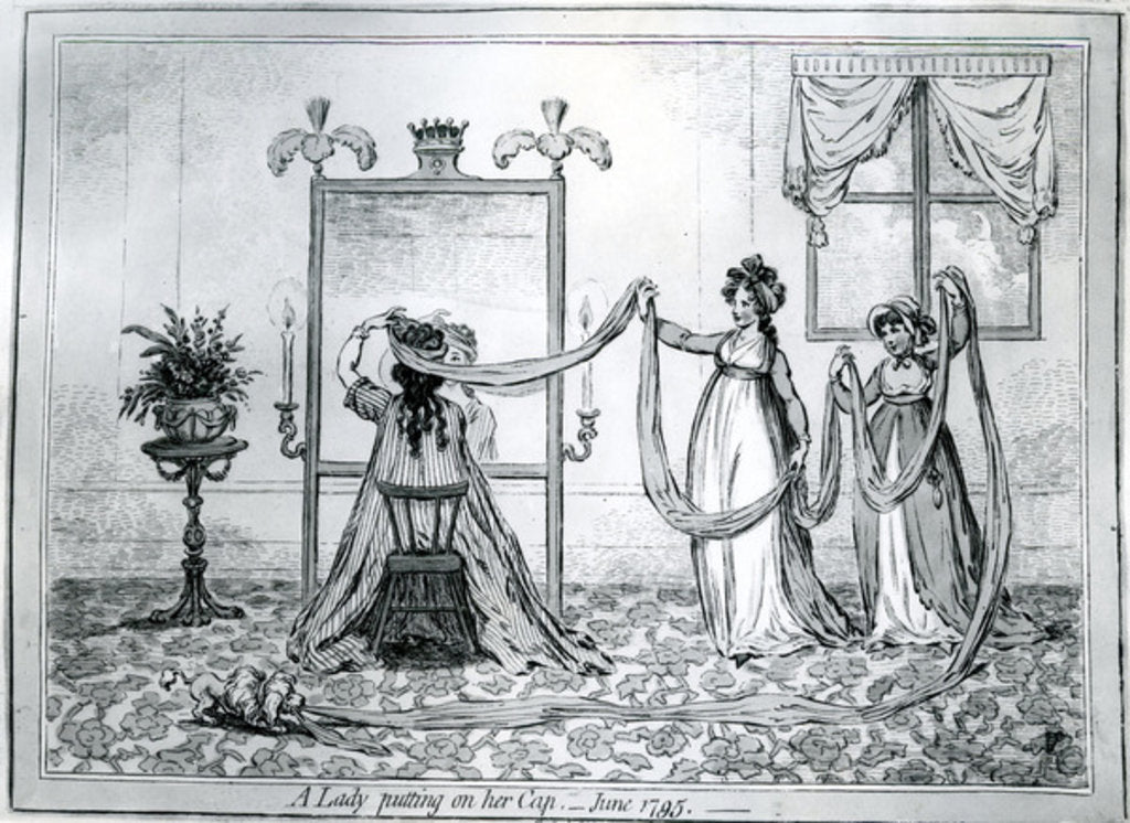 Detail of A Lady Putting on Her Hat, 1795 by James Gillray