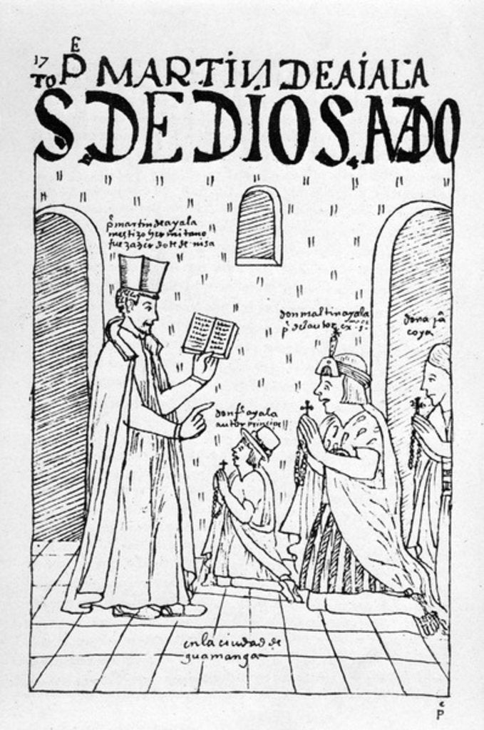 Detail of Woodcut from 'The First New Chronicle and Good Government' ,c.1560 by Felipe Huaman Poma de Ayala