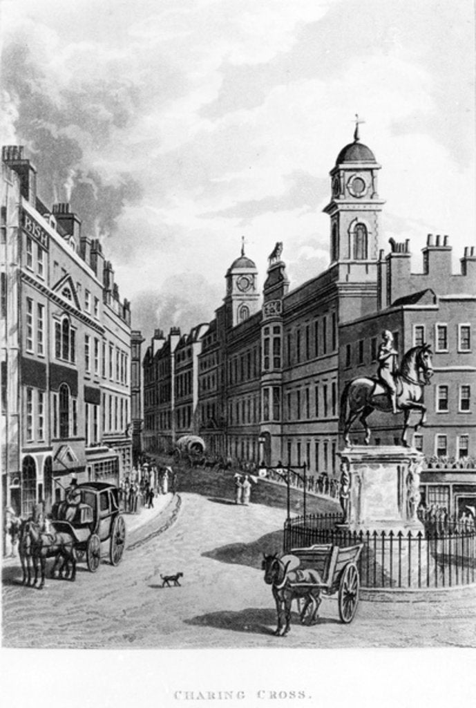 Detail of Charing Cross, looking up the Strand, 1811 by English School