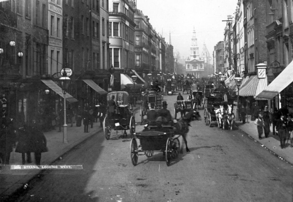 Detail of Looking East down the Strand, c.1890 by English Photographer