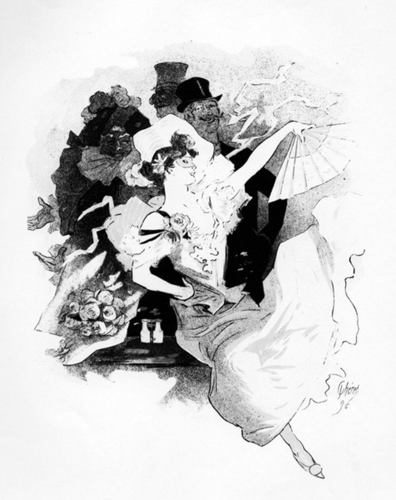 Detail of Illustration from poster advertising the first 'Grand Bal Masque' Theatre de L'Opera, Paris, by Jules Cheret, 1896 by French School