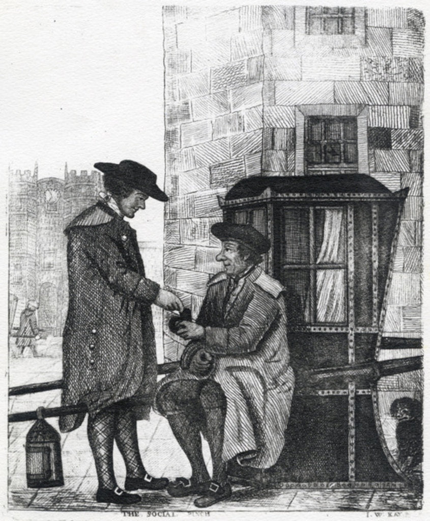 Detail of The Social Pinch, print made by William Kay, 1784-1813 by English School