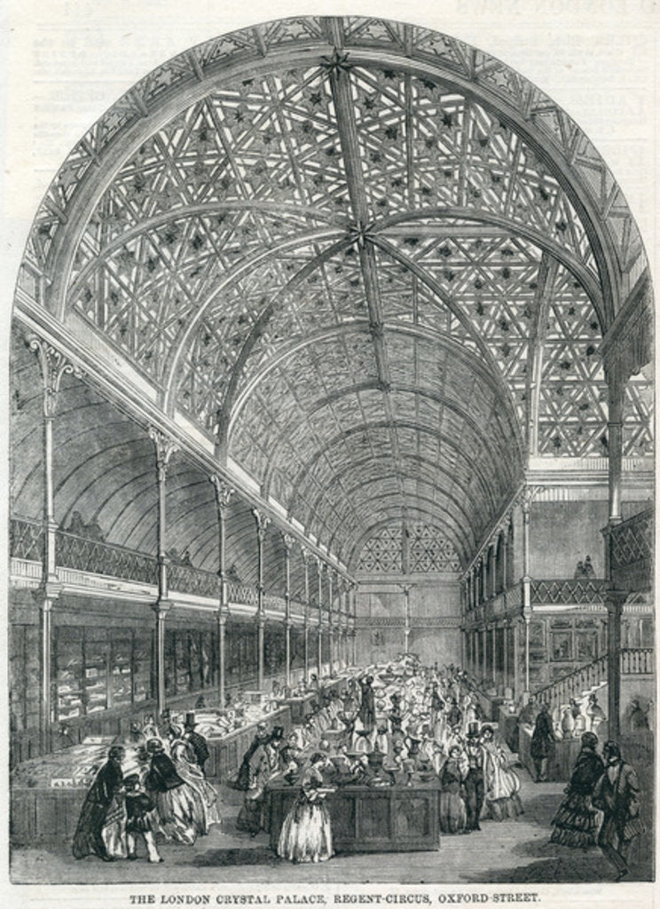 Detail of The London Crystal Palace, Regent Circus, Oxford Street, 1858 by English School