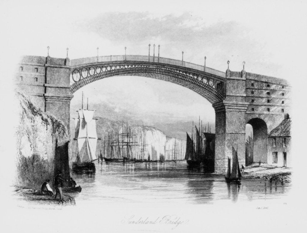 Detail of View of Sunderland Bridge, 1841 by English School