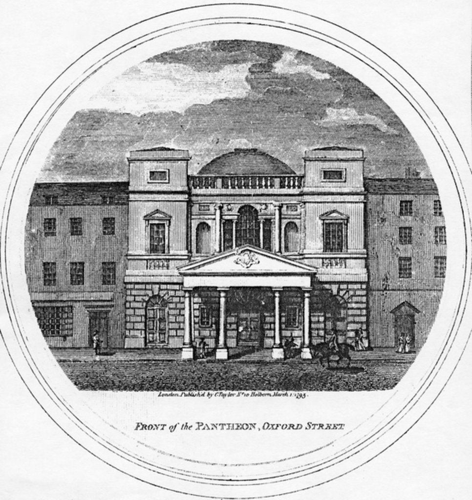Detail of Front of the Pantheon, Oxford Street, 1795 by English School
