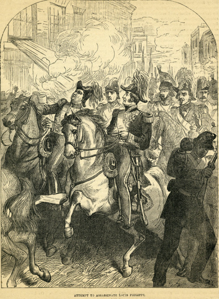 Detail of The Attempt to assassinate King Louis Philippe of France by English School