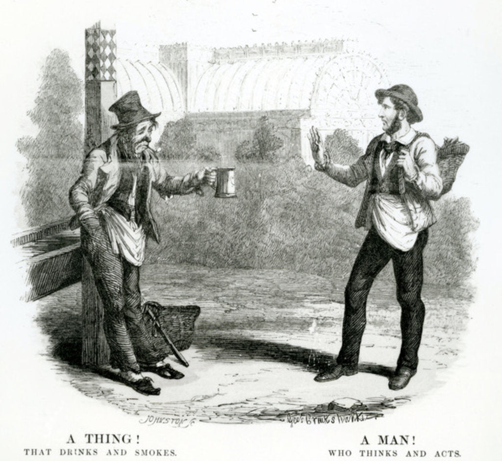 Detail of A Thing! That drinks and smokes; A Man! Who thinks and acts, 19th Century by English School