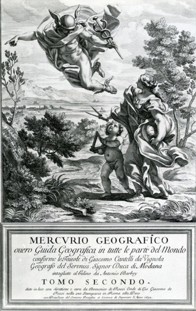 Detail of Mercury leading Geography, 1692 by Giovanni Battista Gaulli