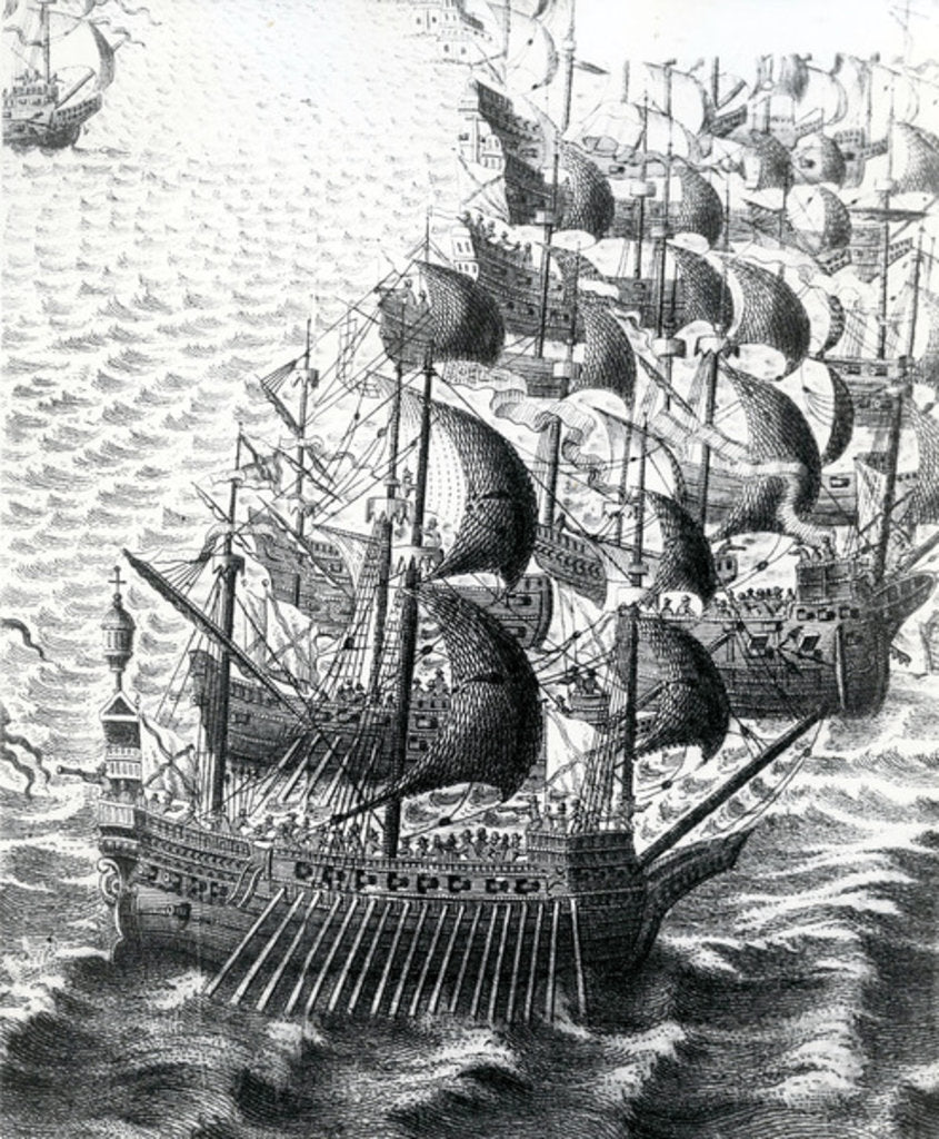 Detail of The Spanish Armada, 19th Century by Anonymous