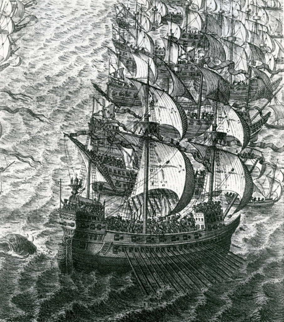 Detail of The Spanish Armada, 19th Century by Anonymous