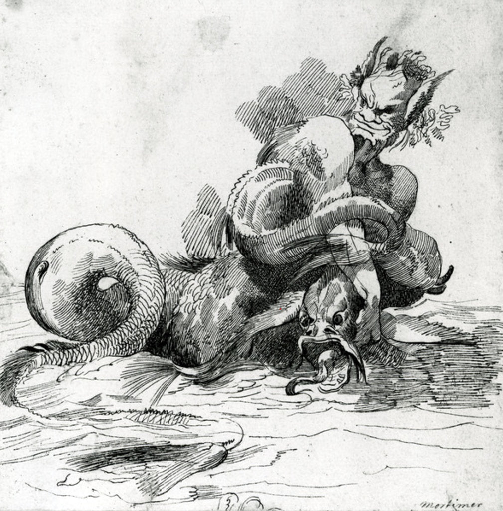 Detail of Illustration of a Sea Monster,18th Century by John Hamilton (after) Mortimer