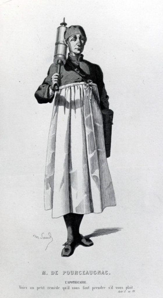 Detail of The Apothecary come with a syringe for Monsieur de Pourceaugnac by Maurice Sands