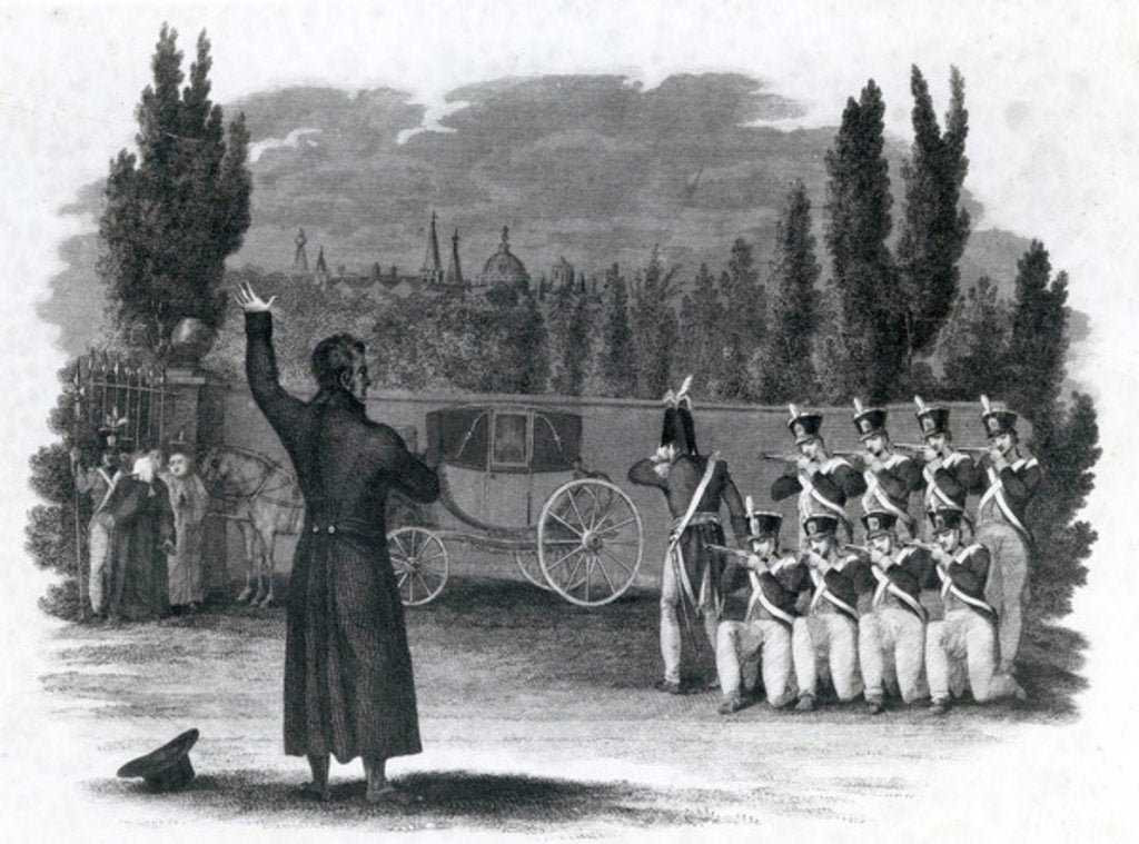 Detail of Marshal Ney shot himself giving the word of command by English School