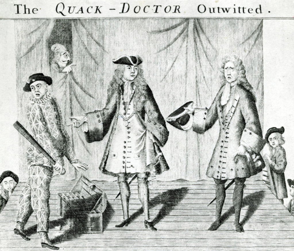 Detail of The Quack Doctor Outwitted, published by Sutton Nichols, 1558 by English School