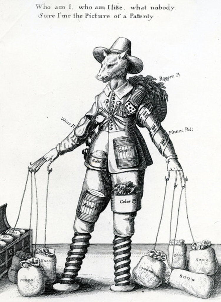 Detail of Satirical Print, 1641-1650 by Wenceslaus Hollar