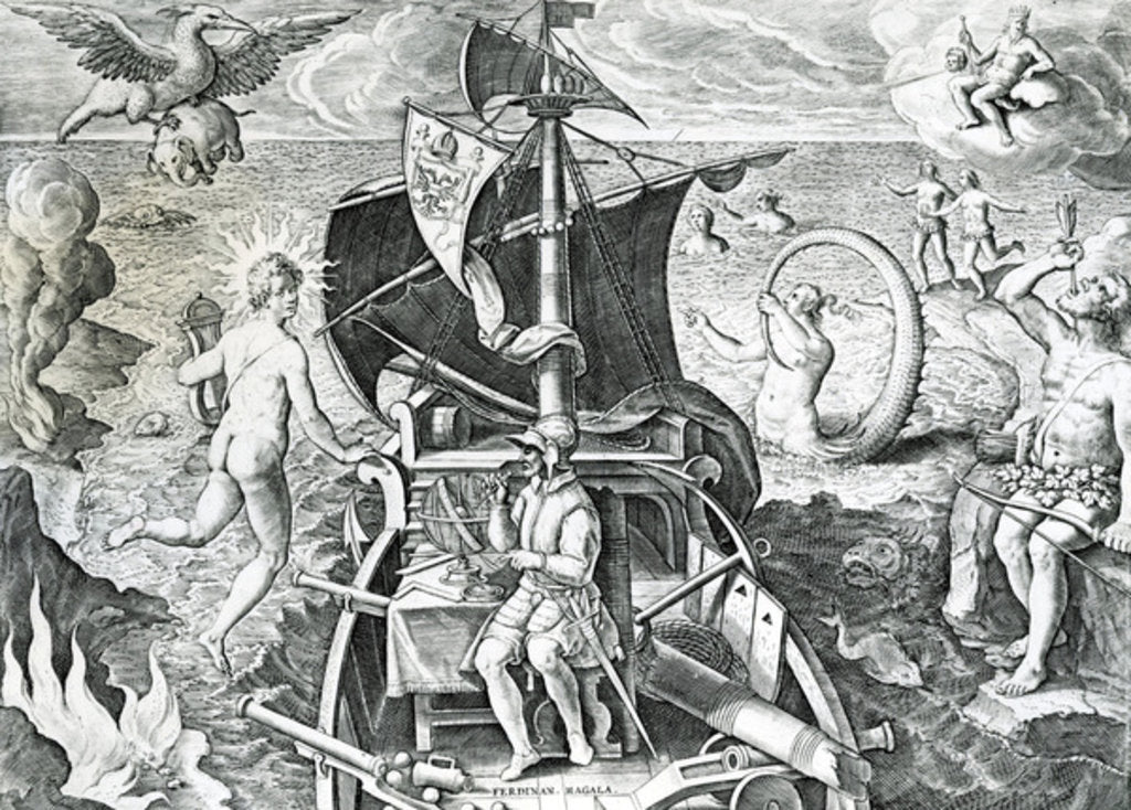 Detail of Allegory on the travels of Ferdinand Magellan, by Theodor de Bry, 16th century by Theodor de Bry