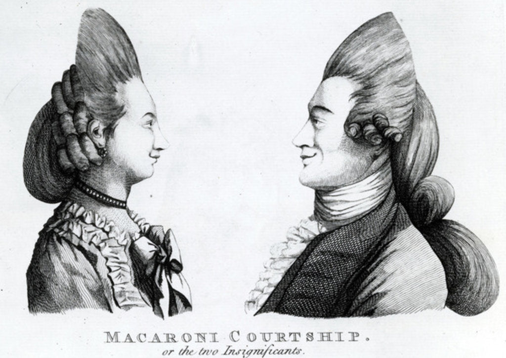 Detail of Macaroni Courtship, or the two Insignificants. by English School