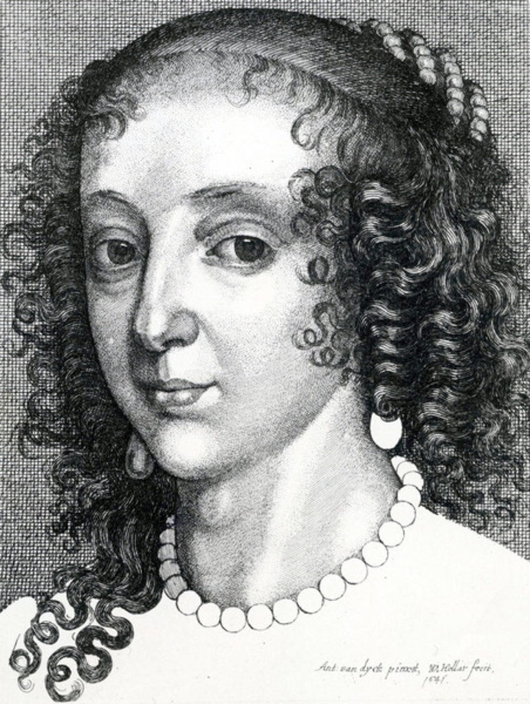 Detail of Queen Henrietta Maria, 1641 by Wenceslaus Hollar