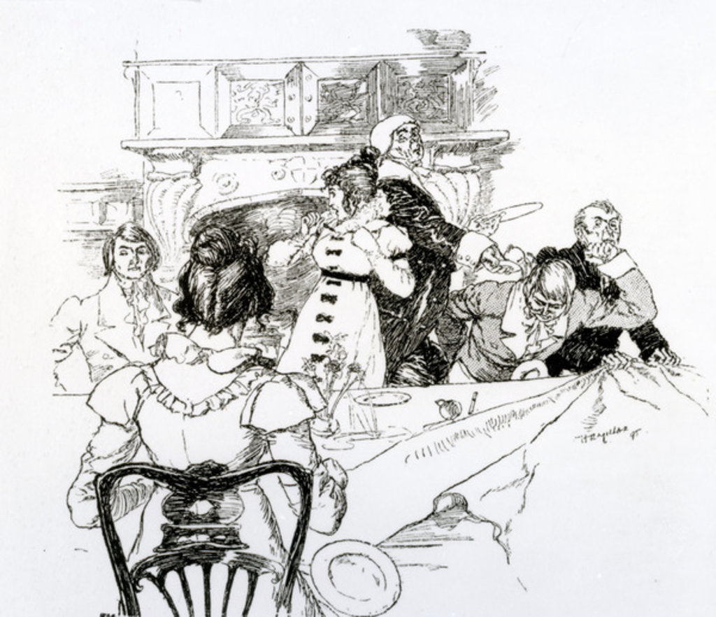 Detail of Scene from 'Headlong Hall' by Thomas Loue Peacock, 1815 by Anonymous