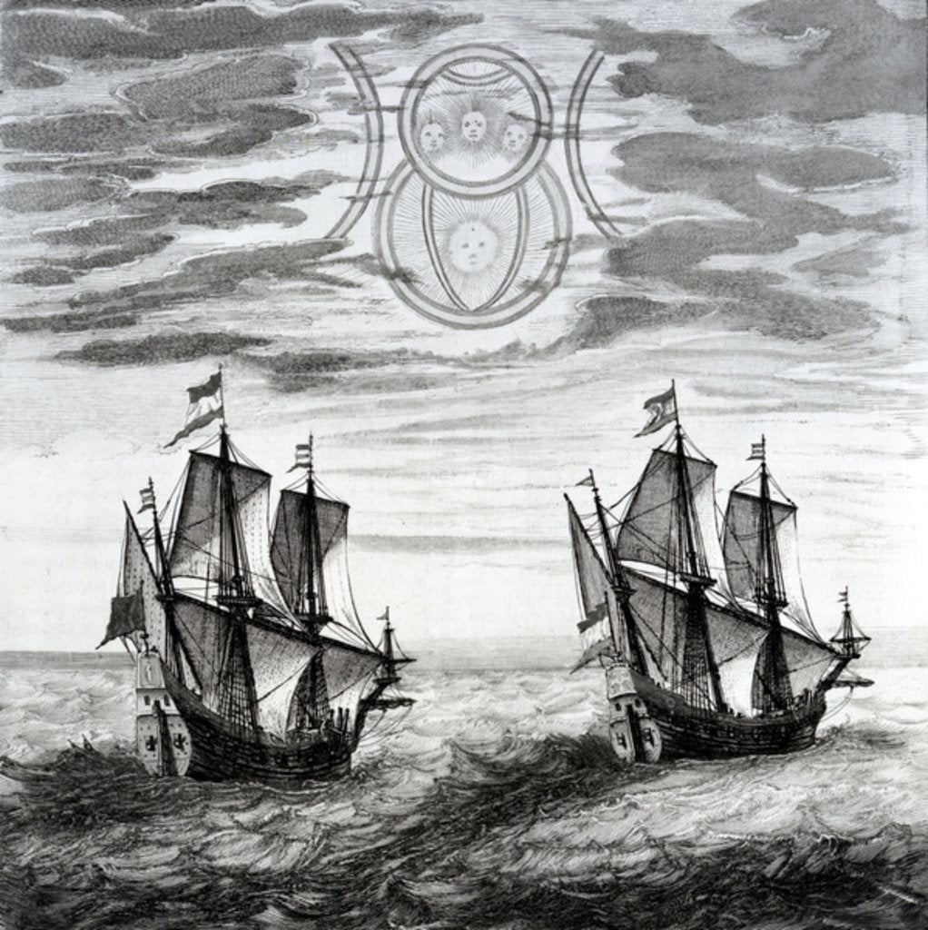 Detail of The Sun, Phenomena seen by by Willem Barentsz on exploration of Nova Zemblya from Atlas maior by Joan Blaeu, 1662 by Anonymous