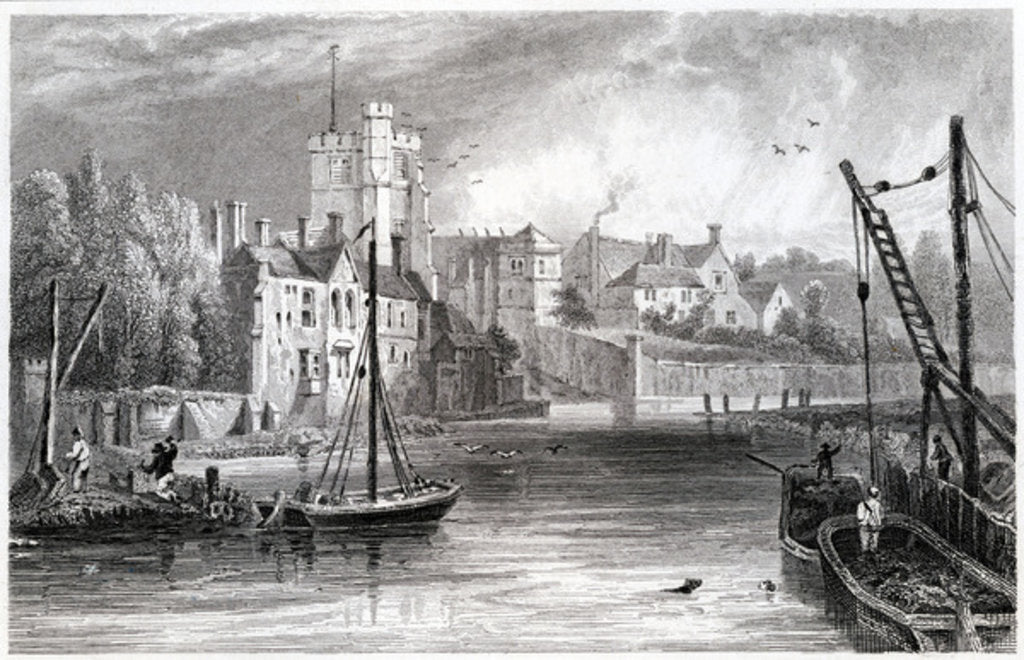 Detail of Maidstone form the water, Kent, 1832 by William Henry Bartlett