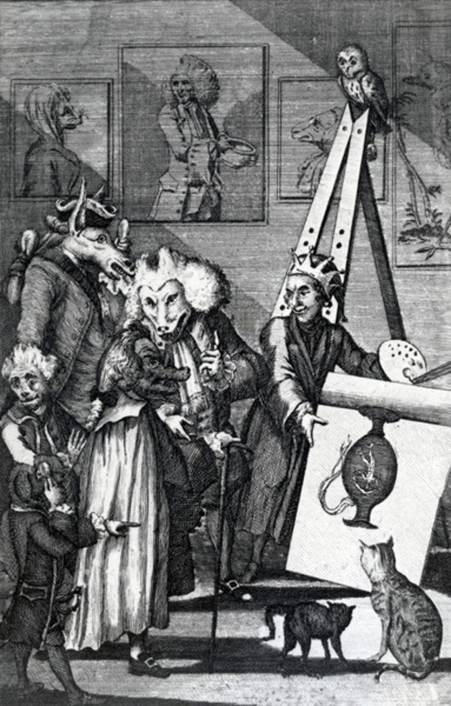 Detail of The Painter submitting his picture to the Examination of Connoisseurs and Antiquarians, 1774 by English School