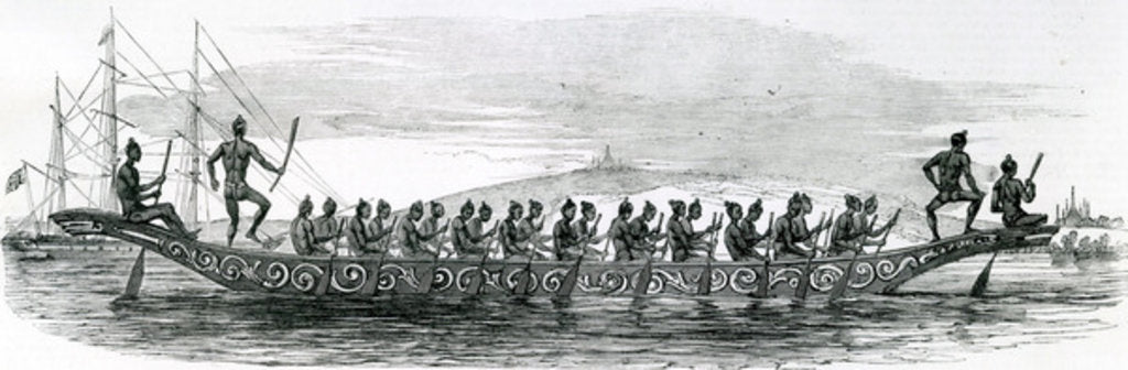 Detail of Burmese War Boat, taken from The London Illustrated News, 1852 by English School