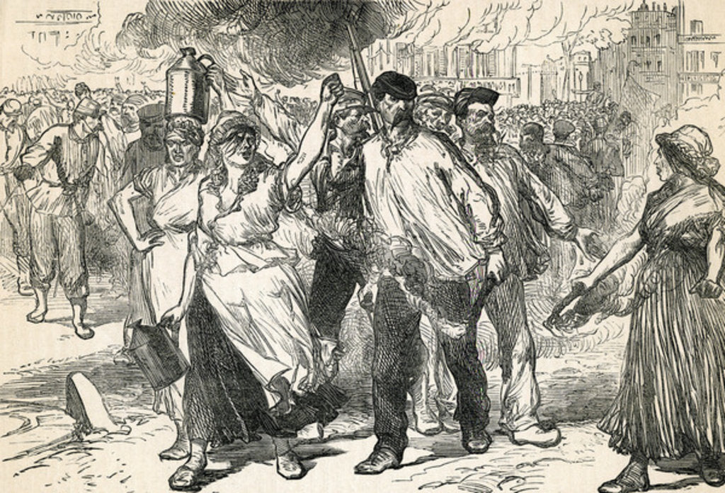 Detail of Insurgents Ravaging The Streets of Paris, taken from Cassell's Illustrated History, 1872 by English School