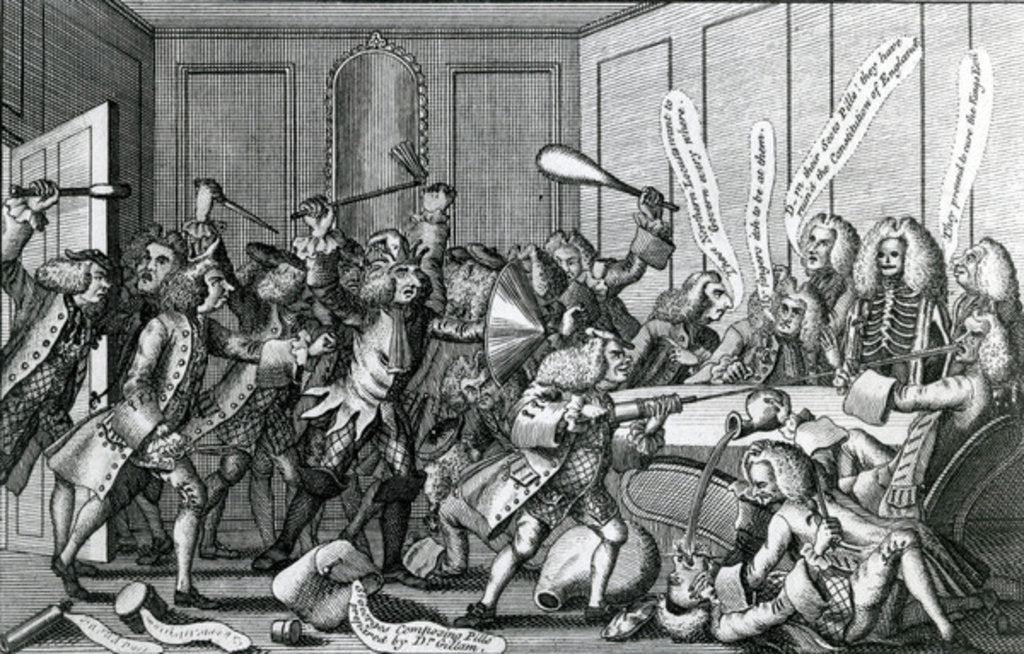 Detail of The Siege of Warwick-Castle, or The Battle between the Fellows and Licenciates, 1768 by English School