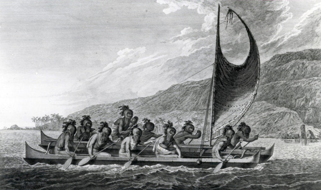 Detail of A Canoe of the Sandwich Islands, with the Rowers Masked, 1784 by John Webber