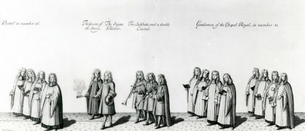 Detail of Procession at the coronation of James II, 1687 by English School