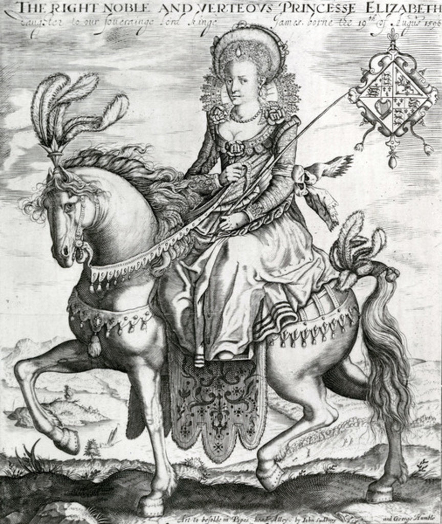 Detail of The Right Noble and Verteous Princesse Elizabeth, daughter to our soverainge lord kinge James, 1612-3 by Renold Elstrack