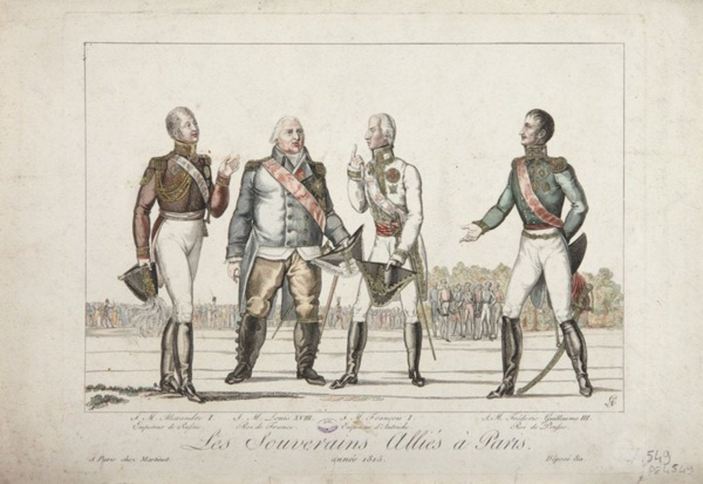Detail of The Allied Sovereigns in Paris, 1815 by French School