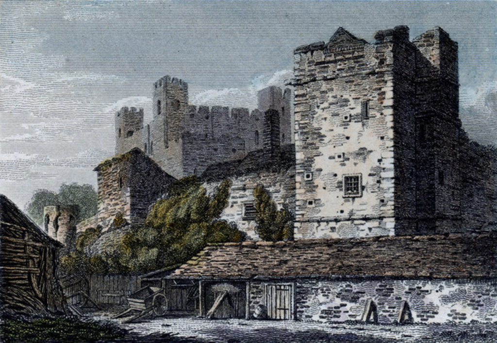 Detail of View of Rochester Castle, Kent. c.1830 by English School