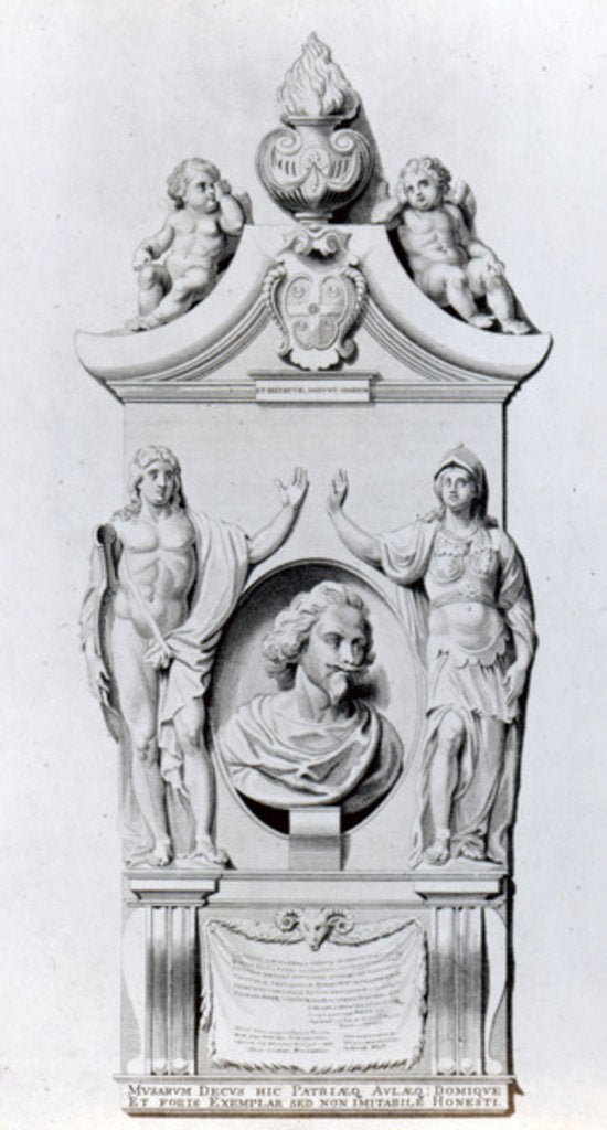 Detail of The monument of Sir Robert Ayton, 1798 by English School