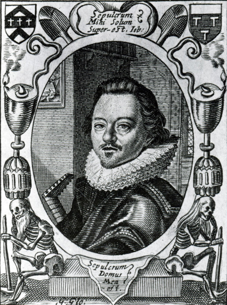 Detail of William Austin in the title page to his 'Meditations', 1635 by George Glover